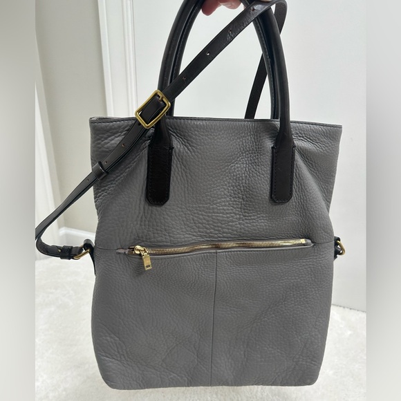 J. Crew Handbags - J Crew grey leather crossbody bag